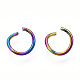 Chapado de iones (ip) color del arco iris 304 anillos de salto abiertos de acero inoxidable X-STAS-N098-062A-01-2