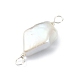 Natürliche barocke Perle Keshi Perle Kupferdraht umwickelt Verbindungsanhänger PALLOY-JF02085-03-3