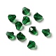 ガラス模造オーストリアクリスタルビーズ  多面カット  ダイヤモンド  濃い緑  8x7.5mm  穴：0.9mm GLAA-H024-13A-08-1