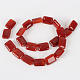 Natural Gemstone Red Agate Rectangle Bead Strands G-E229-06A-2