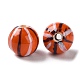 手作りの陶器ビーズ  ファミーユは磁器バラ  ラウンド  ダークオレンジ  10mm  穴：1.6mm PORC-G011-02C-2