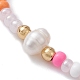 Braccialetti con perle intrecciate di perle naturali e semi di vetro BJEW-JB09532-4