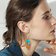 6 Paar zweifarbige Ohrhänger aus Kunstharz und Holz mit Eisenstiften EJEW-AB00031-4