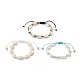 Armband aus geflochtenen Perlen aus Naturmuschel und synthetischem Türkis für Damen BJEW-JB09245-1