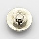 Plat rond de grade A fleur sculptée argent antique en alliage de zinc bijoux en strass de boutons pression SNAP-O020-02B-NR-2