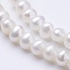 Fili di perle di perle d'acqua dolce coltivate naturali PEAR-F004-65-3