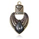 Gros pendentifs cœur/collier en alliage de style tibétain PALLOY-J154-41AB-NR-2