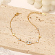 女性用ステンレススチールオーバルリンクブレスレット  ゴールドカラー  6-3/4インチ（17cm） GP2425-1-2
