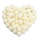 50pcs nachgemachte Perlenacrylperlen, Beere Perlen, Perlen kombiniert, Runde, beige, 10 mm, Bohrung: 1 mm