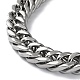 304 Stainless Steel Cuban Link Chain Necklaces with Skull Clasps NJEW-P288-23P-3