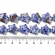 Hebras de cuentas de jaspe de punto azul natural G-NH0005-002-5