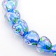 Pearlized Handmade Inner Flower Lampwork Heart Beads Strands LAMP-L024-02B-2