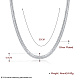 真鍮フラット喜平チェーンネックレス  女性のネックレス  銀色のメッキ  19.7インチ NJEW-BB16951-3