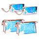 CRASPIRE 4Pcs 2 Styles Holographic Makeup Bag Clear Cosmetic Pouchr Laser Portable TPU Transparent Waterpoof Storage Wash Bag Skinny Glitter Pencil Case for Home Office Purse Diaper MRMJ-CP0001-17-1