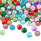 Ph pandahall 8mm Knistern Glas Bunte Malerei Perlen für Schmuck machen Erwachsene CCG-PH0003-12-1
