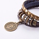 Bracelets tressés de multi-brins de cordon en cuir PU BJEW-K192-02D-2