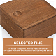 Scatola in legno di pino grezzo di forma quadrata OBOX-WH0006-06B-4