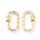 Brass Micro Pave Cubic Zirconia Screw Carabiner Lock Charms ZIRC-L093-58A-G-3