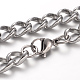 304 Stainless Steel Curb Chain Necklaces and Bracelets Jewelry Sets SJEW-F129-03A-P-1
