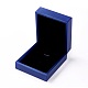 プラスチックアクセサリー箱  模造革で覆われて  長方形  ブルー  7.5x8.5x3.5cm LBOX-L003-A02-1