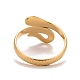 Ion Plating(IP) 304 Stainless Steel Snake Open Cuff Ring for Women RJEW-A005-37G-3