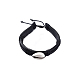 Bracelets ajustables en cuir de vachette tressé BJEW-JB04438-01-1