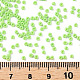 11/0グレードの不透明なガラスシードビーズ  ベーキングペインタ  ラウンド  緑黄  2.3x1.5mm  穴：1mm  約48500個/ポンド SEED-N001-A-1023-3