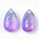 Two Tone Transparent Spray Painted Glass Charms X-GLAA-T017-02-B02-2