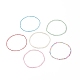 Ensemble de bracelets de cheville extensibles en perles de verre AJEW-AN00509-4