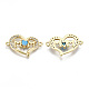Real 16K Gold Plated Brass Micro Pave Cubic Zirconia Links Connectors KK-S061-91C-G-NR-1