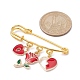 3Pcs 3 Style Valentine's Day Heart/Rose Alloy Enamel Charms Safety Pin Brooch JEWB-BR00134-4
