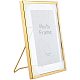 BENECREAT 8.8x6.8 Metal Geometric Floating Photo Frame Glass Picture Frame with Iron Easel for Photo AJEW-WH0021-58A-1