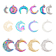 Aricraft 28 pièces 14 styles lunes pendentifs en acier inoxydable STAS-PH0005-13-1