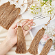 GORGECRAFT 8PCS Large Tassel Key Colorful Handmade Silky Floss Tiny Craft Tassels with Transparent Cube Beads for DIY Craft Accessory Home Decoration(Tan) AJEW-GF0004-66B-3