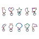 CHGCRAFT 20Pcs 10 Styles Rainbow Metal Swivel Keychain Hook Lanyard Snap Creative Shape Colorful Trigger Clip for DIY Crafts Handmade Key Chain Chain Clasp Jewelry Handbag Purse Toy PALLOY-CA0001-49M-1