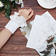 GORGECRAFT 2PCS 220mm Wide Lolita Lace Cuffs Steampunk Wrist Cuff Lace Women's Novelty Gloves Prom Gloves for Women Driving Wedding Party Dress (White) AJEW-WH0248-45A-3
