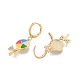 Boucles d'oreilles à levier pendantes en forme de bonbon avec oxyde de zirconium transparent et émail coloré EJEW-N012-81-3
