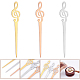 UNICRAFTALE 3Pcs 3 Colors Sealing Wax Mixing Sticks 100mm Stainless Steel Sealing Stamp Stirring Rod Musical Note Pattern Wax Seal Stamp Sticks for Sealing Stamp Dissolve Wax STAS-UN0040-10-5