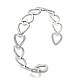 304 bracelet manchette ouvert coeur en acier inoxydable pour femme BJEW-L682-001P-3