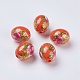Flower Picture Printed Resin Beads RESI-J020-A01-2
