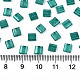2穴ベーキングペイントガラスシードビーズ  透明色の虹  長方形  ダークシアン  5x4.5~5.5x2~2.5mm  穴：0.5~0.8mm  約118個/10g X-SEED-S031-L-ST108A-2