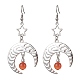 Antique Silver Alloy Star & Moon Dangle Earrings EJEW-JE05637-01-1