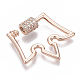 Brass Micro Pave Clear Cubic Zirconia Screw Carabiner Lock Charms X-ZIRC-T013-04RG-NF-3