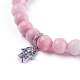 Natural Pink Opal Charm Bracelets BJEW-L647-05-2