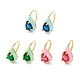 Teardrop Cubic Zirconia Dangle Earrings with Enamel for Women EJEW-P196-01G-1