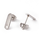 201 Stainless Steel Stud Earring Findings with Hole EJEW-A071-16P-2