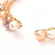 Perles de perles naturelles et perles de pierres précieuses mélangées bracelets de manchette pour femme fille cadeau BJEW-JB06826-02-4