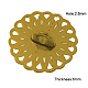 チベット風合金シャンクボタン  無鉛の  花  アンティーク黄金  17x6mm  穴：2.5mm X-TIBE-R179-AG-LF-2