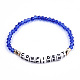 Bracelets extensibles en perles de verre bicône à facettes BJEW-T016-01D-1