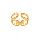 Ионное покрытие (ip) 304 полое открытое манжетное кольцо из нержавеющей стали для женщин RJEW-S405-223G-1